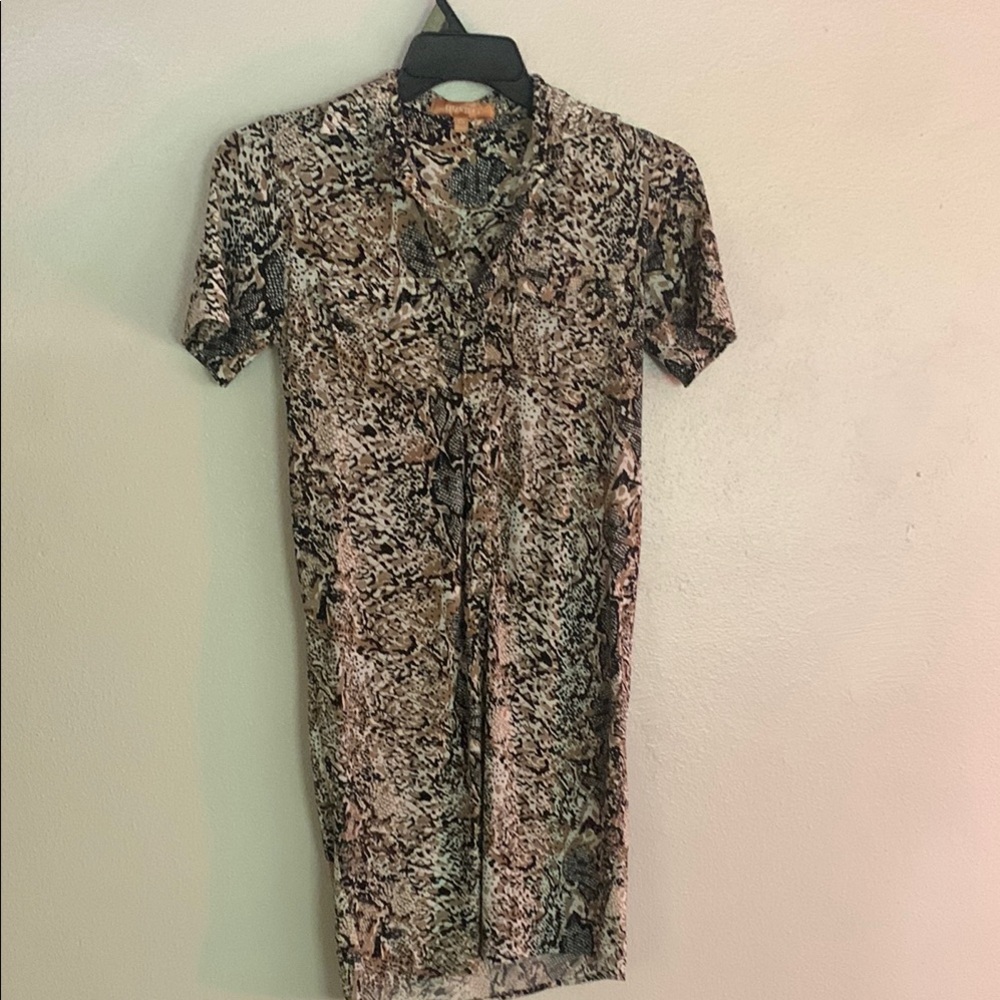 Animal Print Short Sleeve Dress
